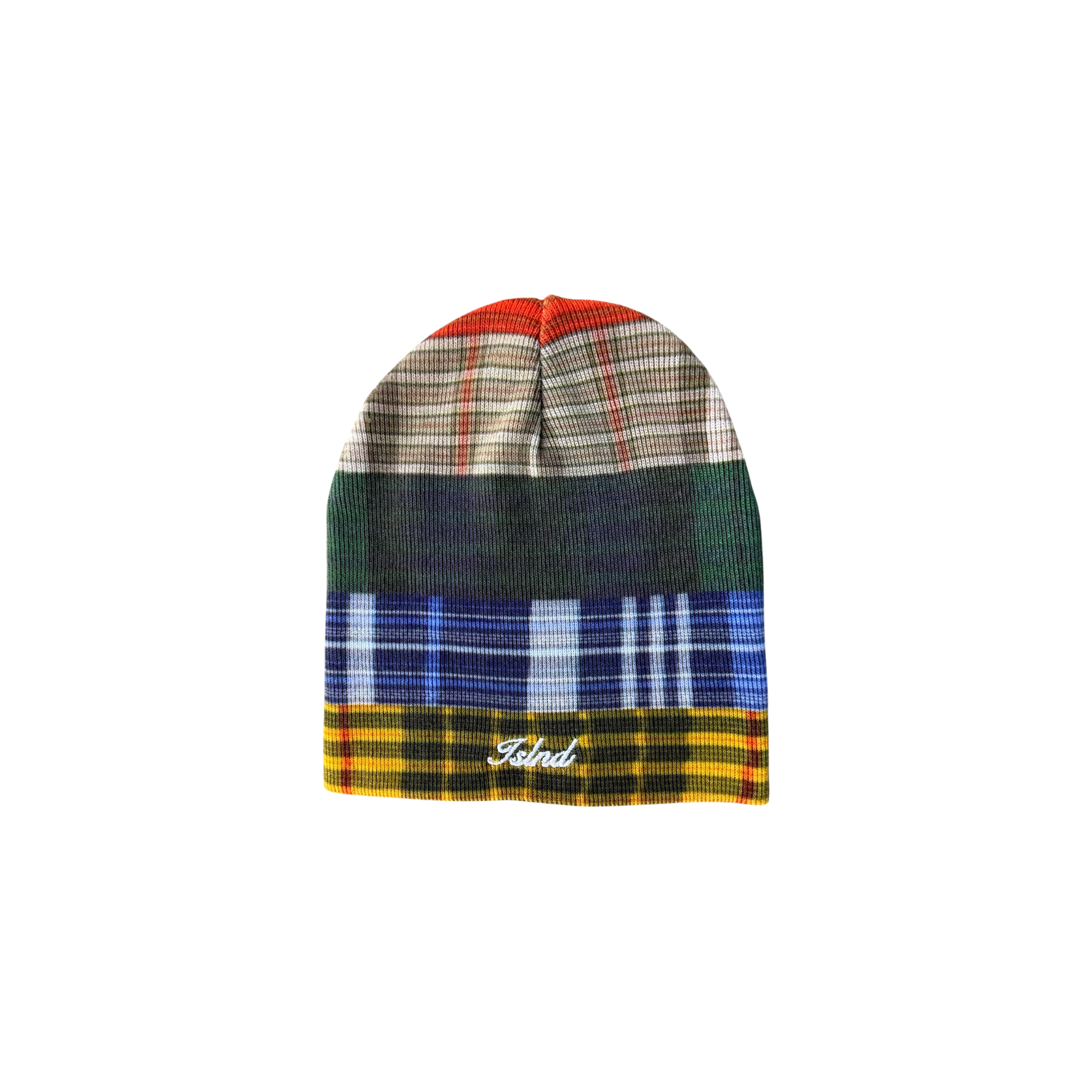 Plaid Panel Beanie