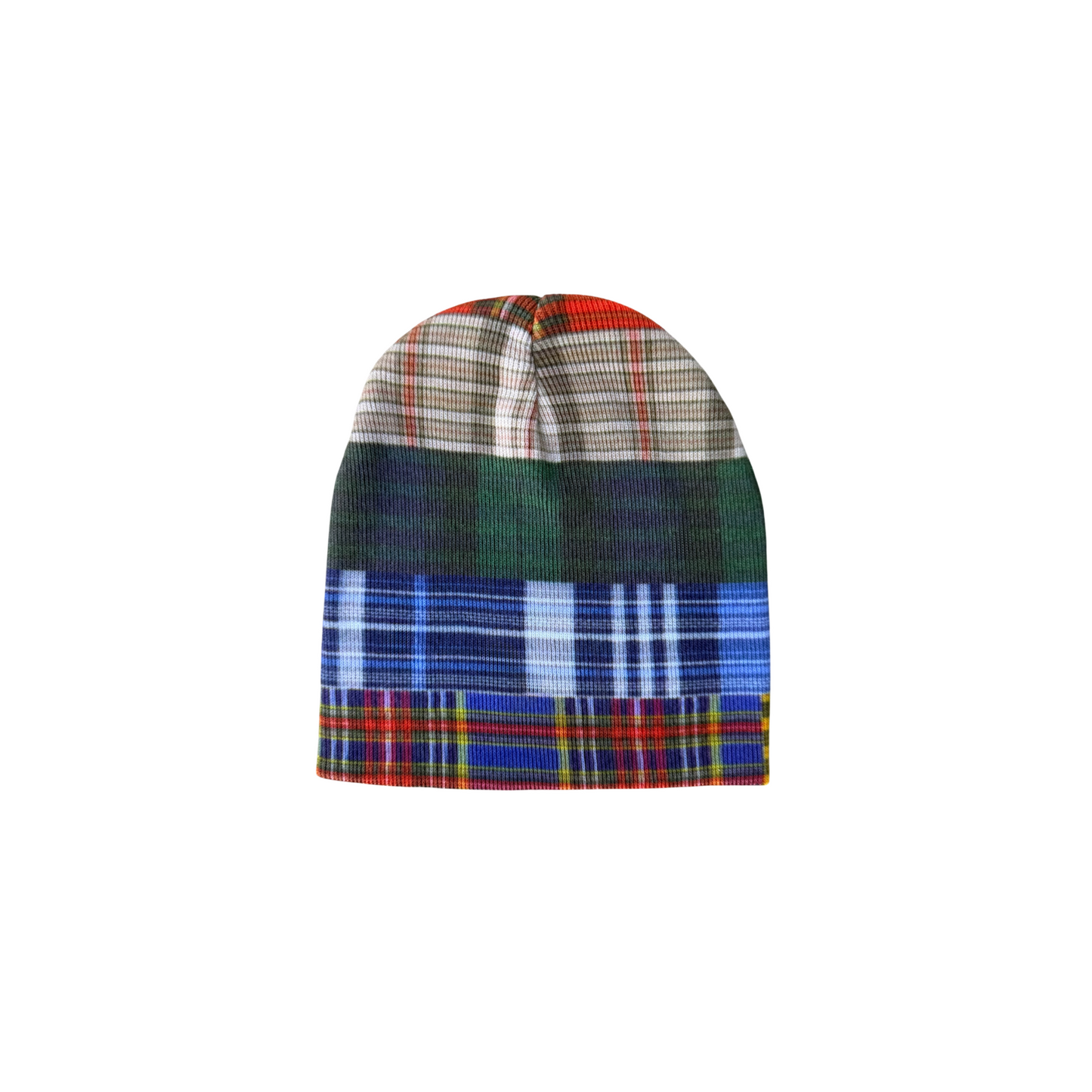 Plaid Panel Beanie