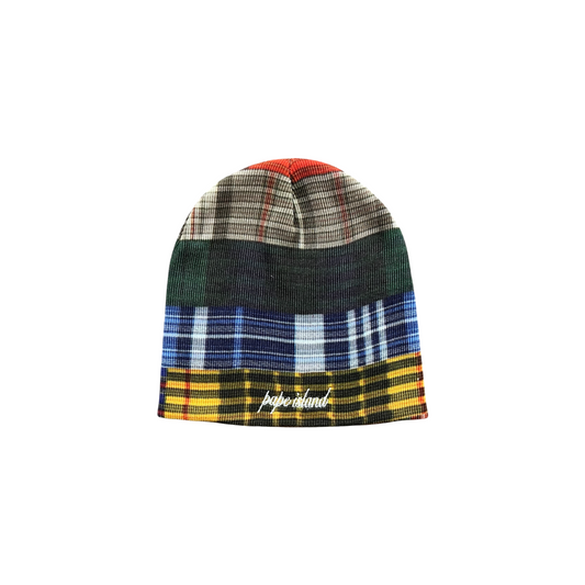 Plaid Panel Beanie